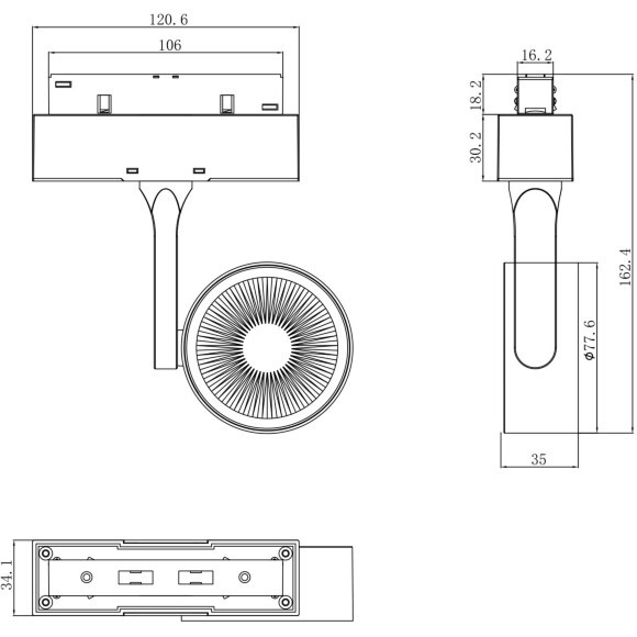 Трековый светильник Technical TR024-2-10W3K Трековый светильник Technical TR024-2-10W3K