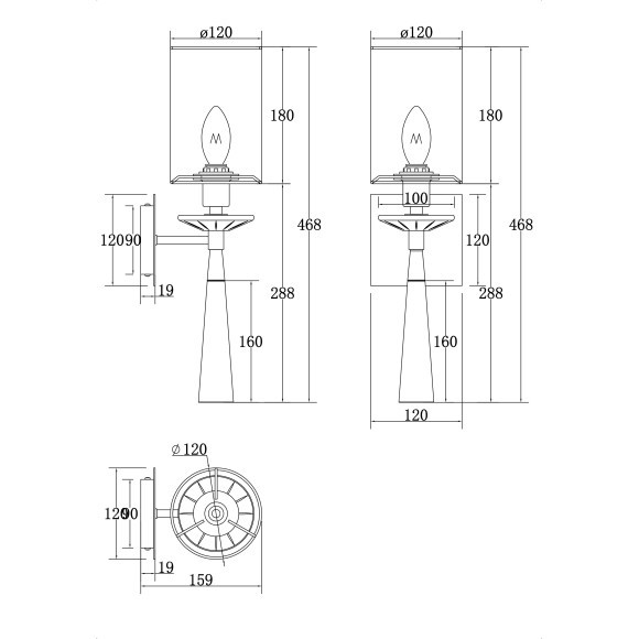 Бра Maytoni MOD224WL-01BS1 Bianco под лампу 1xE14 60W