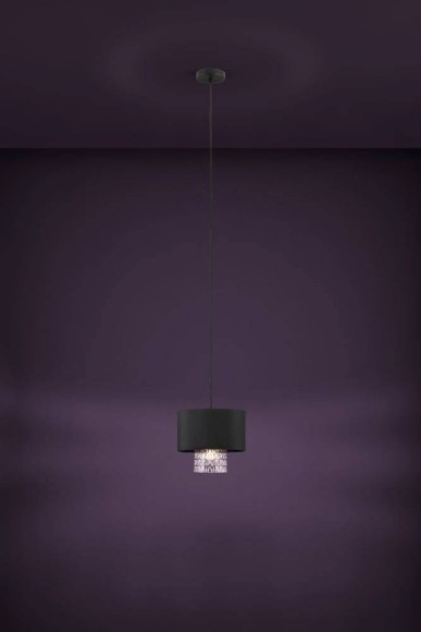 39977 SAPUARA Подвесная люстра с 1 лампой E27, 40Вт, IP20, черное стекло, металл 39977 SAPUARA Подвесная люстра с 1 лампой E27, 40Вт, IP20, черное стекло, металл