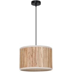 Arte Lamp STRAW A7091SP-1BK Подвесной современный светильник в эко стиле, с плафоном диаметром 30 см из натуральной вертикальной соломы, основание черный металл, макс. высота 105 см, лампа E27 1шт до 40Вт IP20 220В