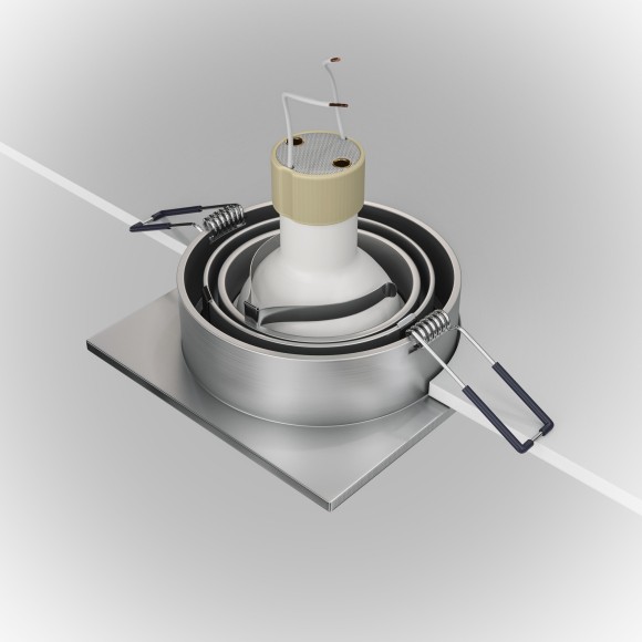 Встраиваемый светильник Maytoni DL024-2-01S Atom под лампу 1xGU10 50W