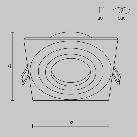 Встраиваемый светильник Maytoni DL024-2-01S Atom под лампу 1xGU10 50W