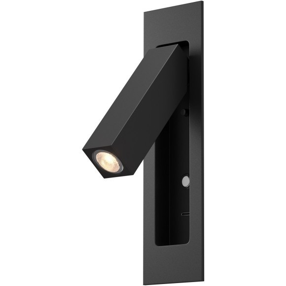 MOD495WL-L3B3K1 Черный настенный врезной светильник (бра) с поворотным плафоном, сенсорным диммером и зарядкой USB-Type C Maytoni Axiom MOD495WL-L3B3K1 Черный настенный врезной светильник (бра) с поворотным плафоном, сенсорным диммером и зарядкой USB-Type C Maytoni Axiom