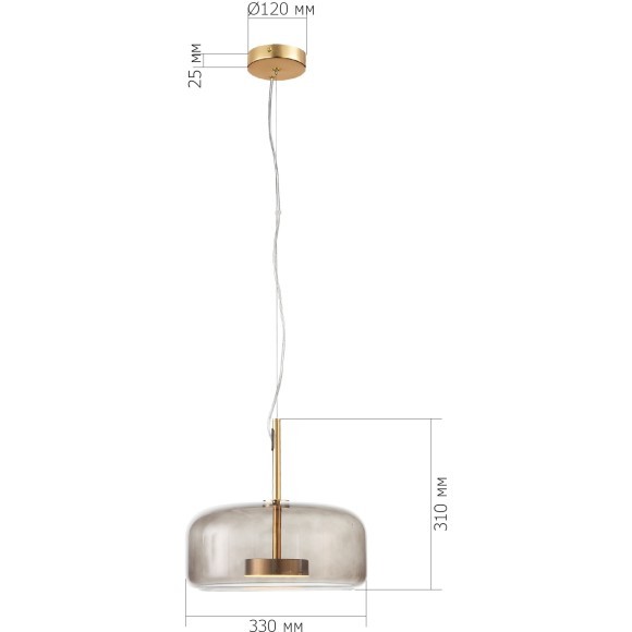 SL1053.243.01 Светильник подвесной ST-Luce Золотистый/Дымчатый LED 1*9W 3000K PALOCHINO