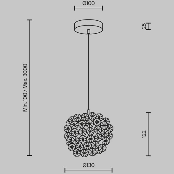 Подвесной светильник Maytoni MOD487PL-01BS