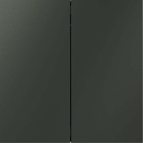 VLS020208 Выключатель встраиваемый с подсветкой двухклавишный черного матового цвета 10А (2200 Ватт) VOLTUM S70 (черный матовый)