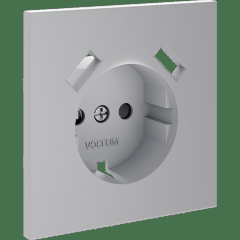 VLS000916 Накладка для розетки с заземлением и защитными шторками, с зарядкой от USB (ТИП A + ТИП A) серого цвета VOLTUM S70 (серый)