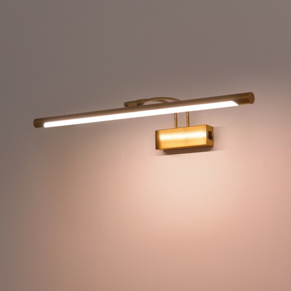 Lightstar Noce 201161 Латунная светодиодная подсветка для картин и зеркал шириной 62см, с выключателем на корпусе и CCT переключением цветности на драйвере, 14Вт 3000;4000;6000К 870Лм CRI90