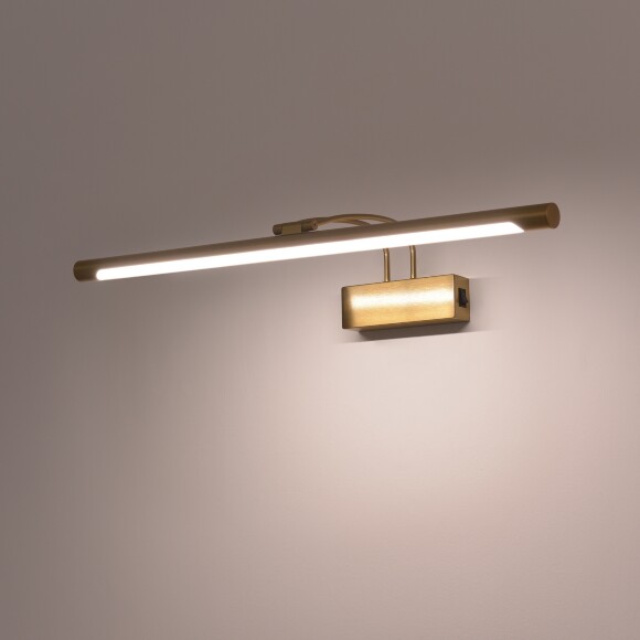 Lightstar Noce 201161 Латунная светодиодная подсветка для картин и зеркал шириной 62см, с выключателем на корпусе и CCT переключением цветности на драйвере, 14Вт 3000;4000;6000К 870Лм CRI90