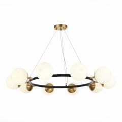 SLE220403-10 Светильник подвесной Черный, Латунь/Белый E27 10*60W FORLI