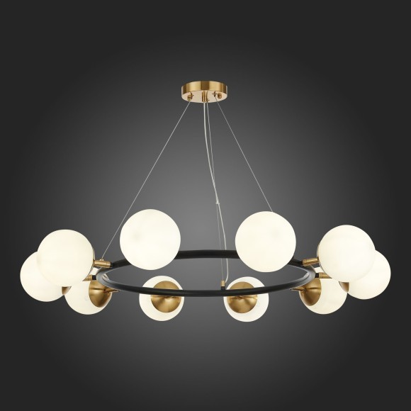 SLE220403-10 Светильник подвесной Черный, Латунь/Белый E27 10*60W FORLI