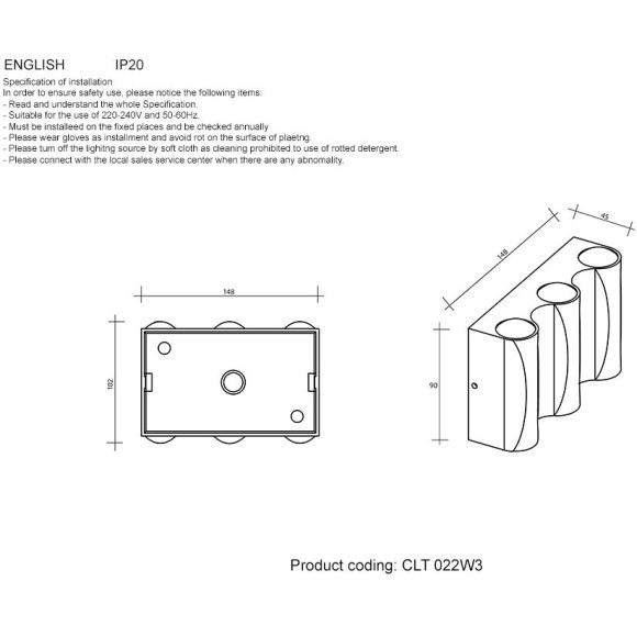 Бра Crystal Lux CLT 022W3 WH-GO 4000K