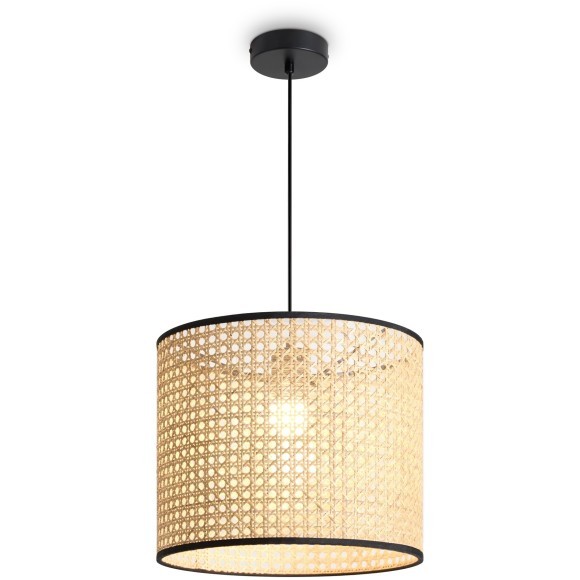 Подвесной светильник с плафоном из ротанга с лампой E27 Freya Mixture FR5483PL-01B