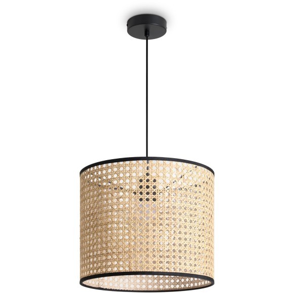 Подвесной светильник с плафоном из ротанга с лампой E27 Freya Mixture FR5483PL-01B