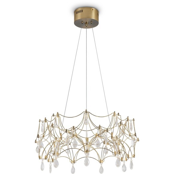 Подвесная светодиодная люстра с латунным основанием и хрусталем 36Вт 3000К 3000Лм 80CRI Freya FR5591PL-L36BS