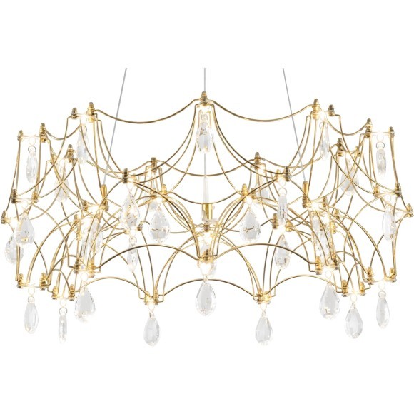 Подвесная светодиодная люстра с латунным основанием и хрусталем 36Вт 3000К 3000Лм 80CRI Freya FR5591PL-L36BS