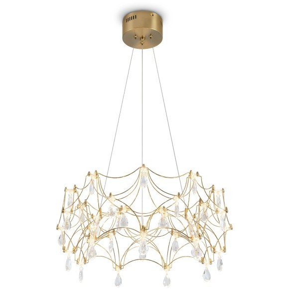Подвесная светодиодная люстра с латунным основанием и хрусталем 36Вт 3000К 3000Лм 80CRI Freya FR5591PL-L36BS