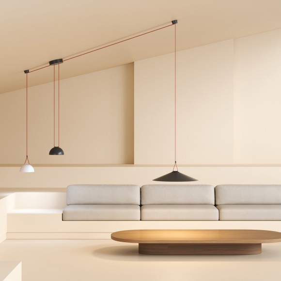 DK5664-BK Cветильник для трека-ремня Belty Smart, серия Flow, со светодиодом, D300*H71мм, 48V DC, 20W, RA90, 120°, 2700-6500K, IP20, черный, алюминий