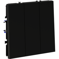 VLS030108 Выключатель встраиваемый трехклавишный черного матового цвета 10А (2200 Ватт) VOLTUM S70 (черный матовый)