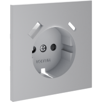 VLS001016 Накладка для розетки с заземлением и защитными шторками, с зарядкой от USB (ТИП С + ТИП A) серого цвета VOLTUM S70 (серый)