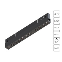 A5724PL-1BK Трековый магнитный светодиодный светильник Arte Lamp Expert CRI90+ 4000К 690Лм 24° 12