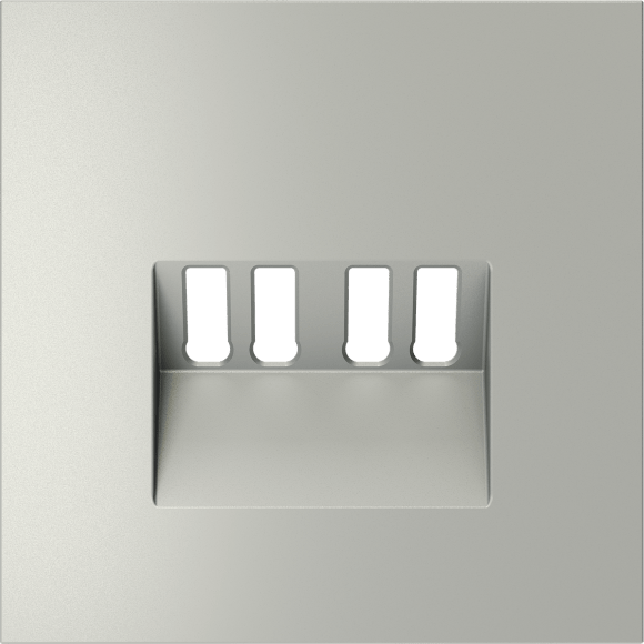 VLS001505 Накладка для розетки акустической 4-местной для подключения звуковоспроизводящих устройств (для проводов сечением 0,5 — 4 ММ²) стального цвета VOLTUM S70 (сталь)