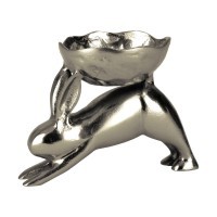 427301 AMBALAVA Статуэтка Заяц с чашей L200, B120, H150, алюминий, никель