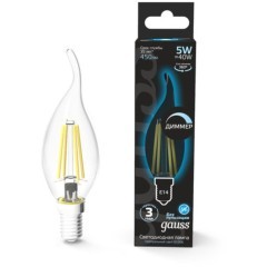 104801205-D Лампа Gauss Filament Свеча на ветру 5W 450lm 4100К Е14 диммируемая LED 1/10/50 104801205-D Лампа Gauss Filament Свеча на ветру 5W 450lm 4100К Е14 диммируемая LED 1/10/50