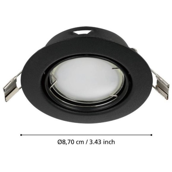 900751 Встраиваемый светильник PENETO, 4,6W (GU10), ?87, сталь, черный