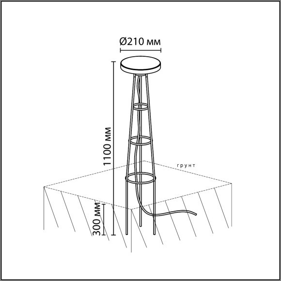 Уличный встраиваемый в грунт светильник IP65 LED 12W 3000K Odeon Light LIANA 7108/15GLA