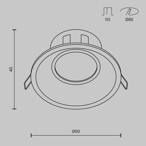 Встраиваемый светильник Maytoni DL028-2-01B Dot под лампу 1xGU10 50W