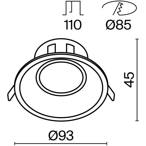 Встраиваемый светильник Maytoni DL028-2-01B Dot под лампу 1xGU10 50W