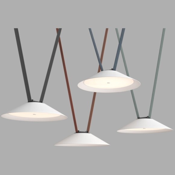 DK5664-WH+BK Cветильник для трека-ремня Belty Smart, серия Flow, со светодиодом, D300*H71мм, 48V DC, 20W, RA90, 120°, 2700-6500K, IP20, белый с черным, алюминий