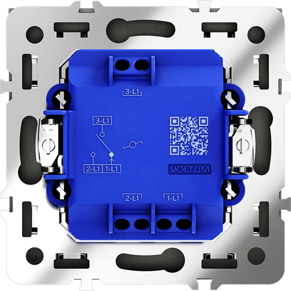 VLS010308 Проходной выключатель (переключатель) встраиваемый одноклавишный на 10 ампер (2200 Ватт) черного матового цвета VOLTUM S70 (черный матовый)