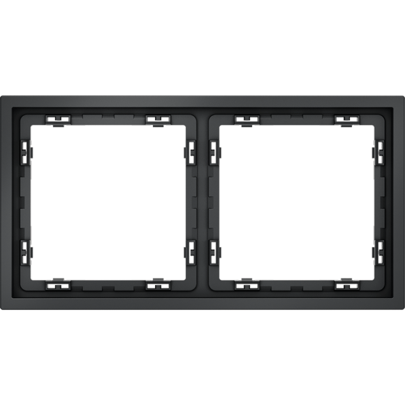 VLS100207 Рамка пластиковая для электрических изделий графитового цвета VOLTUM серии S70 на 2 поста (графит)