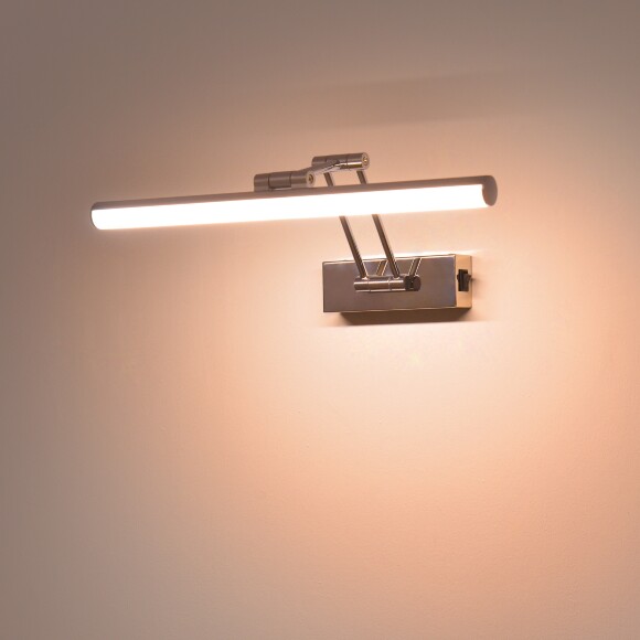 Lightstar Noce 201134 Хромированная светодиодная подсветка для картин и зеркал шириной 43см, с выключателем на корпусе и CCT переключением цветности на драйвере, 9Вт 3000;4000;6000К 780Лм CRI90 Lightstar Noce 201134 Хромированная светодиодная подсветка для картин и зеркал шириной 43см, с выключателем на корпусе и CCT переключением цветности на драйвере, 9Вт 3000;4000;6000К 780Лм CRI90