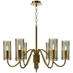 SL2005.303.06 Светильник подвесной ST-Luce латунь/коньячный E14 6*40W SANTORI