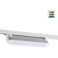 Novotech ITER 359793 Белый однофазный двухжильный трековый светильник длиной 26см, поворотный плафон, с CCT переключением цветовой температуры LED 12Вт 921Лм CRI≥90 113° 2700-3200-4000К IP20 220V