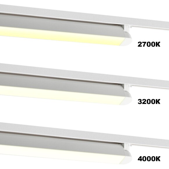 Novotech ITER 359793 Белый однофазный двухжильный трековый светильник длиной 26см, поворотный плафон, с CCT переключением цветовой температуры LED 12Вт 921Лм CRI≥90 113° 2700-3200-4000К IP20 220V
