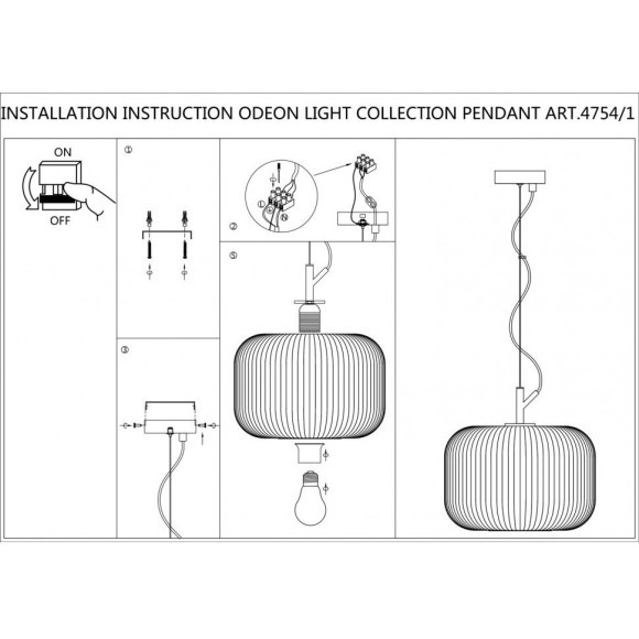 Подвесной светильник с 1 плафоном Odeon Light 4754/1 ROOFI под лампу 1xE27 60W Подвесной светильник с 1 плафоном Odeon Light 4754/1 ROOFI под лампу 1xE27 60W