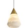 Freya Cave FR5631PL-L6BS1 Подвесной светодиодный светильник с белым каменным плафоном диаметром 9см, основание цвета латунь LED 6Вт 3000К 600Лм 180° CRI80 IP20 220В, макс. высота 200 см