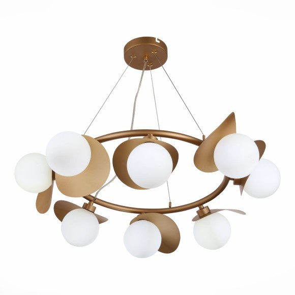 SLE220503-08 Светильник подвесной Золотистый/Белый G9 LED 8*5W BOLZANO SLE220503-08 Светильник подвесной Золотистый/Белый G9 LED 8*5W BOLZANO