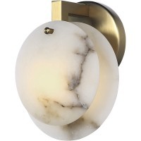 SL1520.301.01 Светильник настенный ST-Luce Латунь/Алебастр G9 1*5W 4000K CLAM