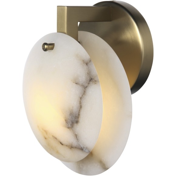 SL1520.301.01 Светильник настенный ST-Luce Латунь/Алебастр G9 1*5W 4000K CLAM