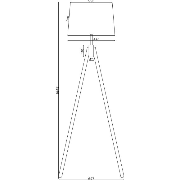 Торшер с абажуром Maytoni Z177FL-01B Calvin под лампу 1xE27 60W