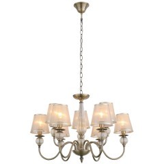 SL185.303.09 Светильник подвесной Бронза, Прозрачный/Бежевый, Бронза E14 9*40W GRAZIA