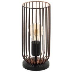 49646 Настольная лампа ROCCAMENA, 1х60W (E27), ?130, H310, сталь, черный, медь