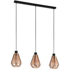 43777 Потолочный светильник ADWICKLE, 3Х40W, E27, L870, B145, H1100, сталь, черный/текстиль, натуральный