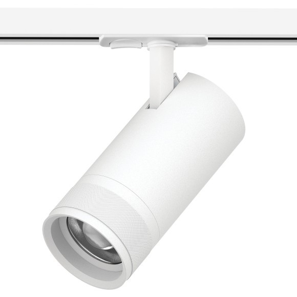 Трековый белый однофазный двужильный светильник 30W 2100Лм 20-55град с плоским креплением Canno Pro Lightstar C4306SS