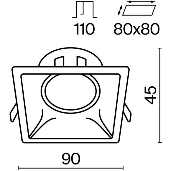 Встраиваемый светильник Maytoni DL029-2-01W Dot под лампу 1xGU10 50W